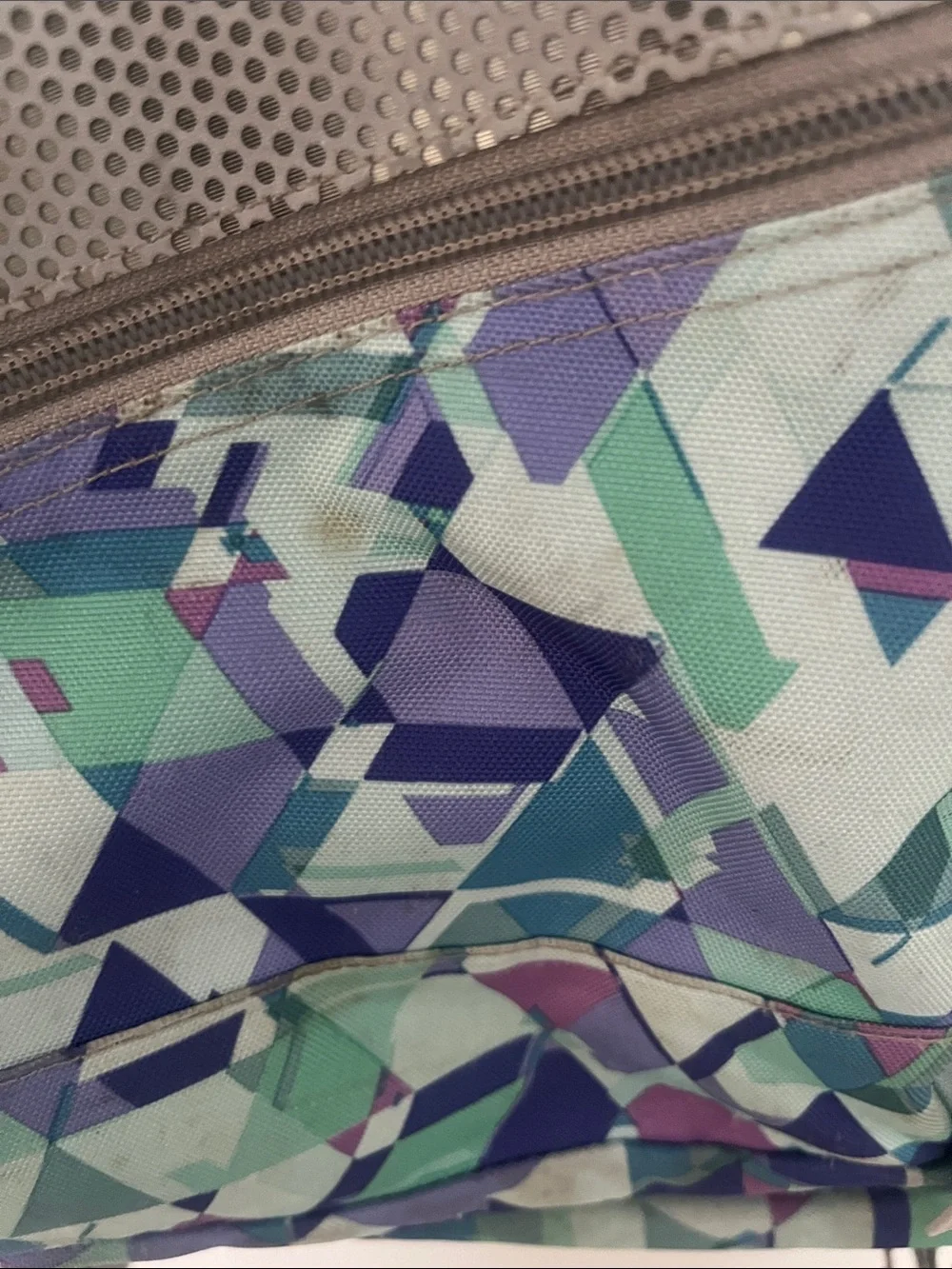 L.L. Bean Geometric Print Backpack in Teal, Navy, Purple